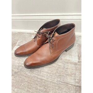 Mezlan Boots Men 10 M Brown Leather Chukka Boots Lace Up Dress Shoes
